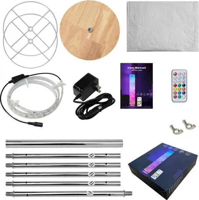 Alt view image 7 of 7 - Soft Light Floor Lamp,58" Simple Design Morden Slim RGB 16 Color Changing LED Tyvek Fabric Shade Dimmable Remote Control Standing Lamp for Living Room Bedroom Game Room (60inch-RGB Remote)