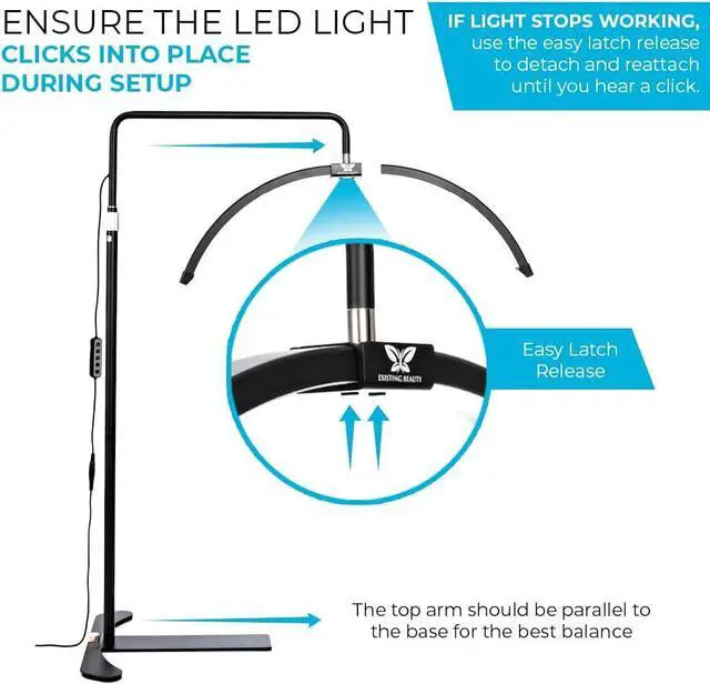 Alt view image 2 of 7 - Existing Beauty Lash Light  LED Half Moon Lamp  Adjustable Brightness Esthetician Light  Moon Light for Eyelash Techs & Lash Artists  Professional Floor Lamp