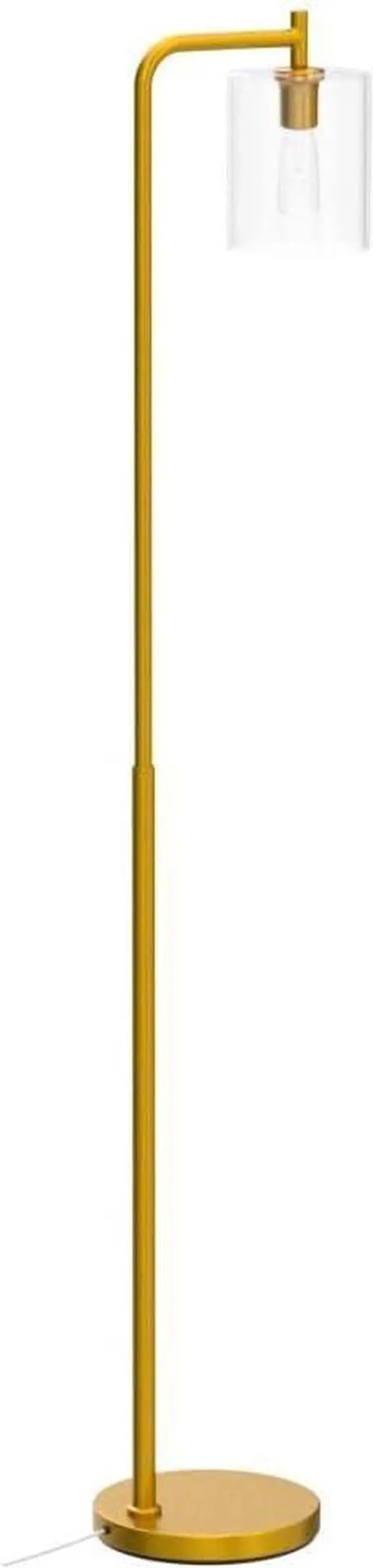 Alt view image 4 of 7 - Brightech Elizabeth LED Floor lamp, Tall Lamp with Glass Shade & Edison Bulb, Industrial Lamp for Living Rooms & Offices, Vintage Standing Lamp for Bedroom in Farmhouse or Rustic Style - Gold
