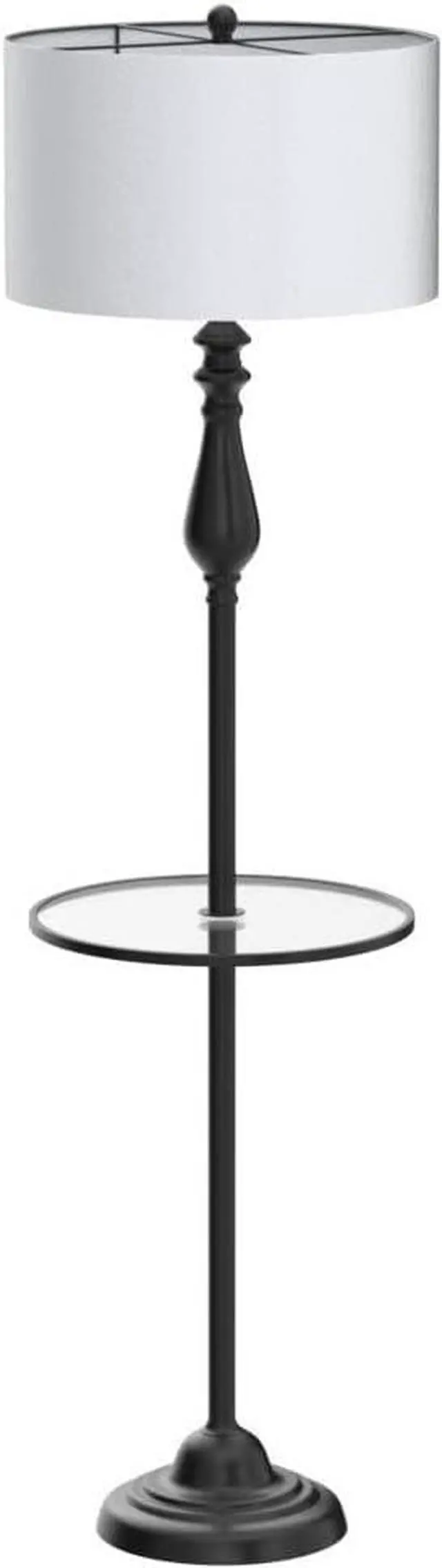 Alt view image 4 of 6 - JONATHAN Y JYL3057A Laine 60" Metal/Glass LED Side Table and Floor Lamp Traditional,Transitional for Bedrooms, Living Room, Office, Reading, OilRubbedBronze