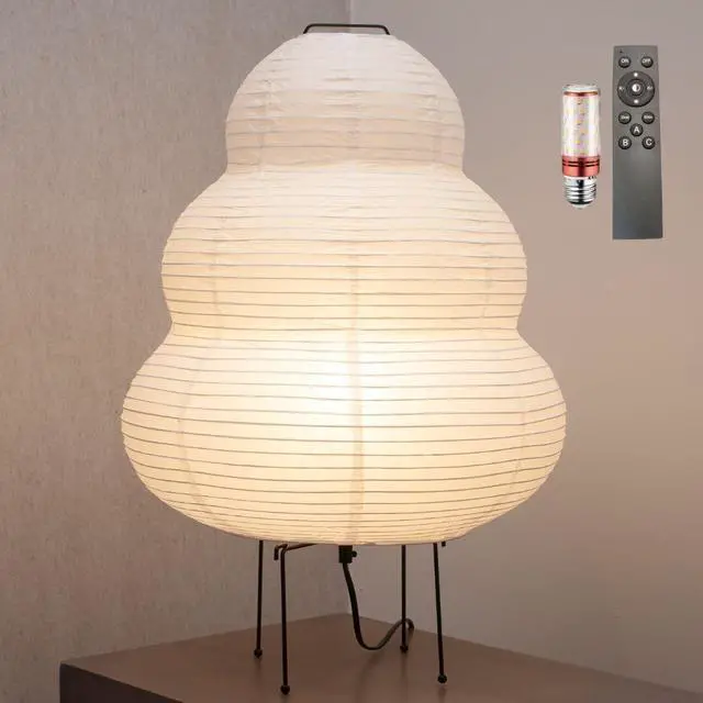Main image of Akari Noguchi Japanese Paper Floor Lamp  Rice Paper Lantern Lamp  Japanese Japandi Floor Lamp for Soft Ambient Lighting