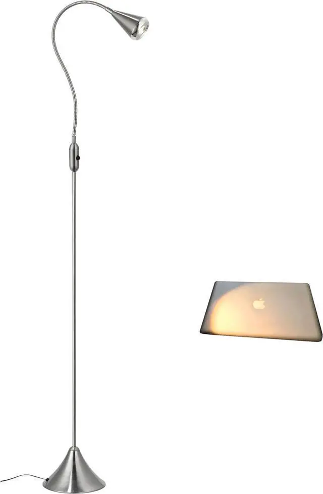 Main image of HomeFocus - LED Floor Lamp,Standing Lamp for Reading,Eye-Caring,Stepless Dimming,Floor Lamp for Living Room,Bedroom,LED 5W,Energy Efficient Super Bright (Satin Nickel)