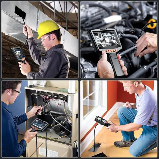 Alt view image 7 of 7 - Endoscope Camera with Light: 4.3" Inspection Borescope Camera for Sewer - 16.4ft Waterproof Industrial Endoscope - Flexible Snake Bore Scope for Plumbing Automotive