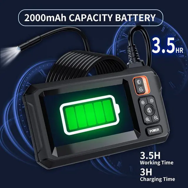 Alt view image 6 of 7 - Endoscope Camera with Light, Borescope Camera with 4.3" IPS Screen, 1080P HD with 8 LED Lights, 16.4FT Semi-Rigid Cord, IP67 Waterproof Endoscope for Sewer, Cool Gadgets&Tools for Men