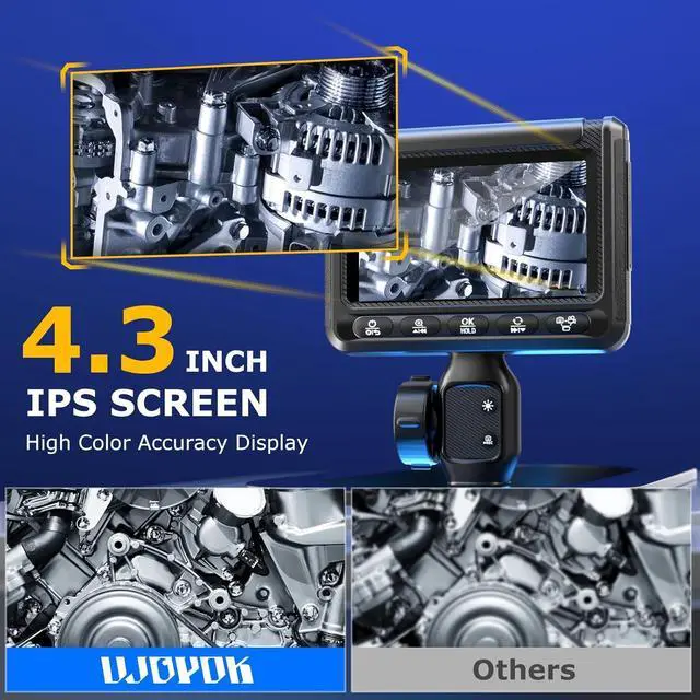 Alt view image 7 of 7 - Two-Way Articulating Borescope with Light, UJOYOK Industrial Endoscope with Snake Scope Camera, Borescope Inspection Camera with Light for Automotive & Aircraft Mechanics, 5.5FT