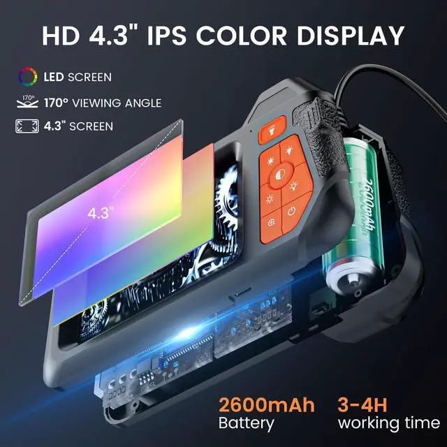 Alt view image 3 of 7 - Endoscope Camera with Light: Dual Lens Industrial Endoscope Borescope - 1080P HD Borescope Camera with Light- 16.4FT Flexible Waterproof Inspection Bore Scope for Plumbing Automotive Sewer