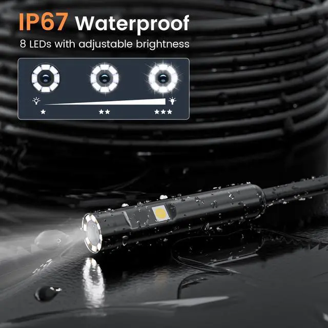 Alt view image 4 of 7 - Endoscope Camera with Light: Dual Lens Industrial Endoscope Borescope - 1080P HD Borescope Camera with Light- 16.4FT Flexible Waterproof Inspection Bore Scope for Plumbing Automotive Sewer