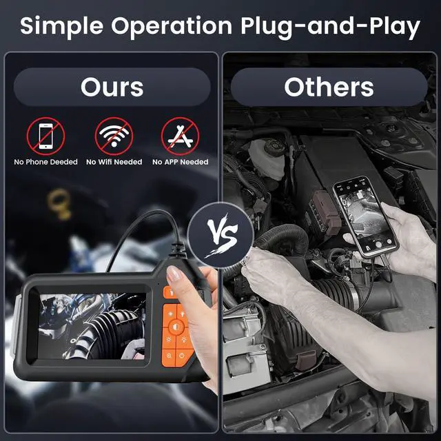 Alt view image 6 of 7 - Endoscope Camera with Light: Dual Lens Industrial Endoscope Borescope - 1080P HD Borescope Camera with Light- 16.4FT Flexible Waterproof Inspection Bore Scope for Plumbing Automotive Sewer