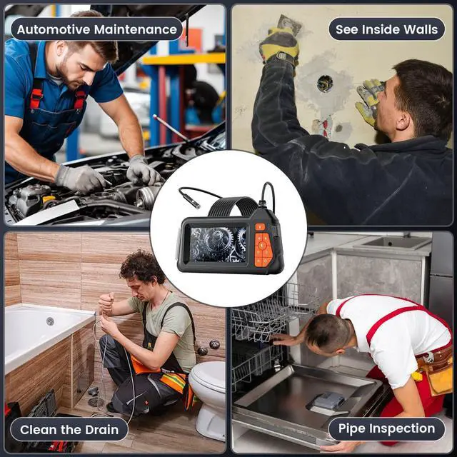 Alt view image 7 of 7 - Endoscope Camera with Light: Dual Lens Industrial Endoscope Borescope - 1080P HD Borescope Camera with Light- 16.4FT Flexible Waterproof Inspection Bore Scope for Plumbing Automotive Sewer