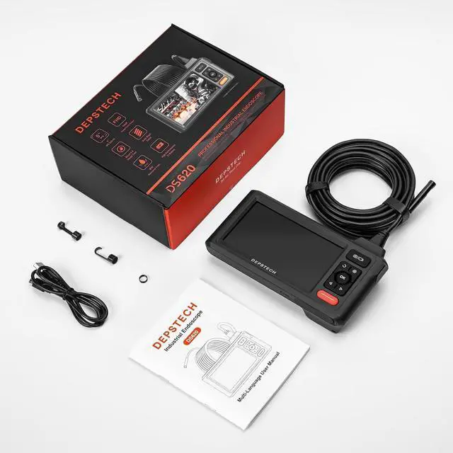 Alt view image 7 of 7 - Dual-Lens Endoscope Camera with Light, DEPSTECH 1080P HD Borescope with 5" IPS Screen, 16.5FT Flexible Sewer Plumbing Snake Camera, Cool Gadgets for Men, Women