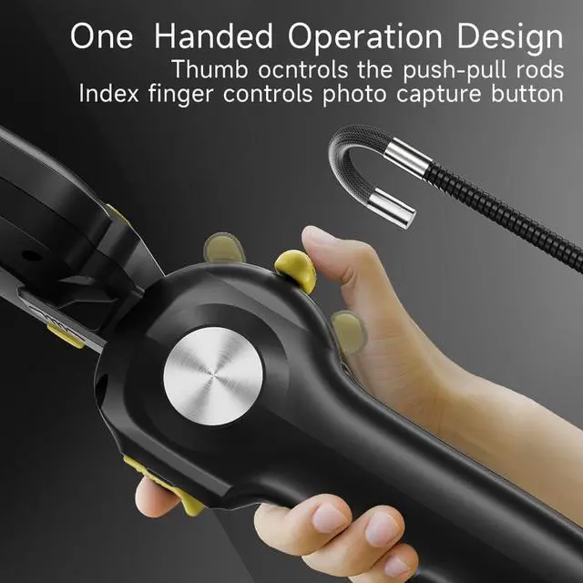 Alt view image 3 of 7 - Two-Way Articulating Borescope with Light, 5 Inch IPS Screen Industrial Endoscope with 0.24in/6.2mm Articulated Probe, 5ft Highly Resilient Snake Cable Inspection Camera for Wall Automotive