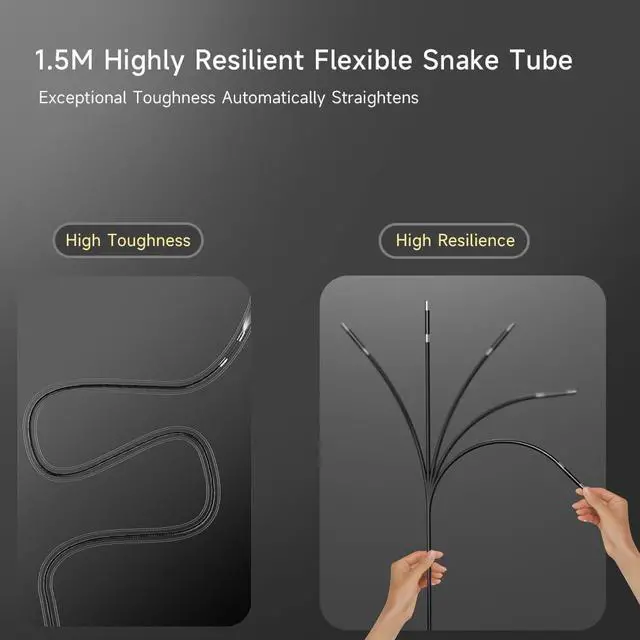 Alt view image 4 of 7 - Two-Way Articulating Borescope with Light, 5 Inch IPS Screen Industrial Endoscope with 0.24in/6.2mm Articulated Probe, 5ft Highly Resilient Snake Cable Inspection Camera for Wall Automotive