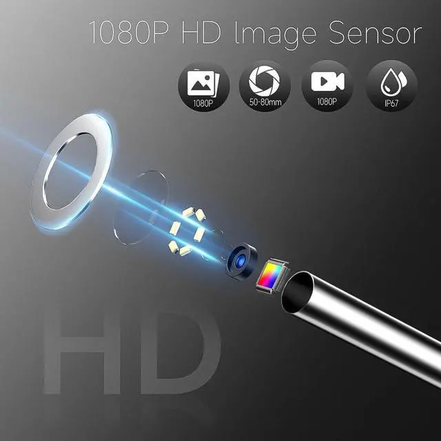 Alt view image 5 of 7 - Two-Way Articulating Borescope with Light, 5 Inch IPS Screen Industrial Endoscope with 0.24in/6.2mm Articulated Probe, 5ft Highly Resilient Snake Cable Inspection Camera for Wall Automotive