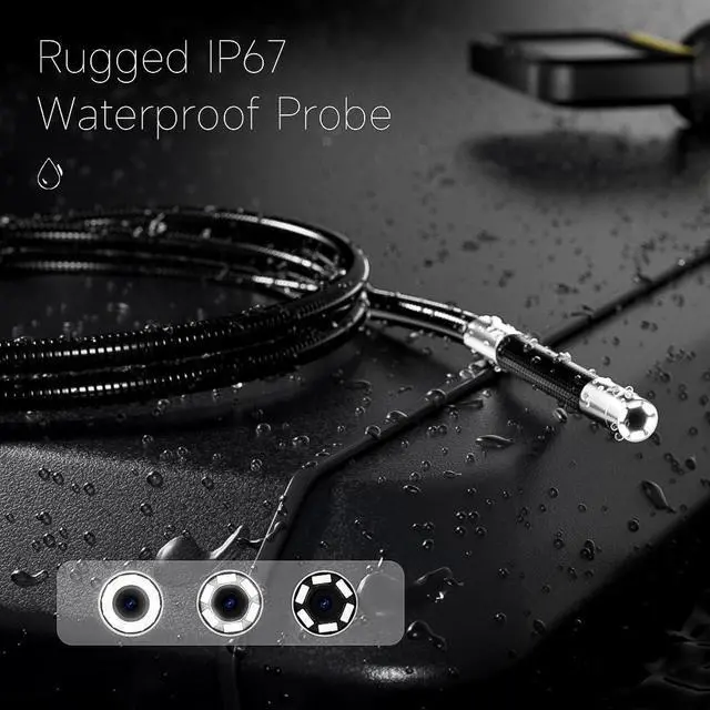 Alt view image 6 of 7 - Two-Way Articulating Borescope with Light, 5 Inch IPS Screen Industrial Endoscope with 0.24in/6.2mm Articulated Probe, 5ft Highly Resilient Snake Cable Inspection Camera for Wall Automotive