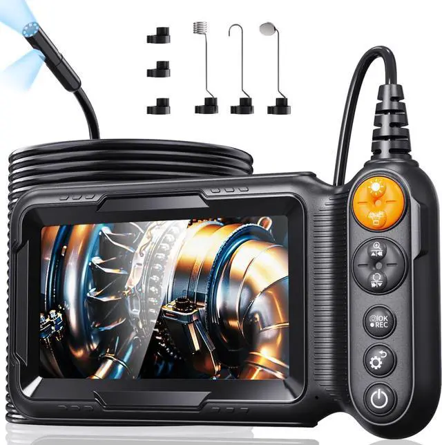 Main image of Borecope with Light 5M, 5in Dual Lens Endoscope Camera with Light, Digital Inspection Camera, 7.9mm IP67 Waterproof Endoscope, 5M/16.4FT Semi-Rigid for Car Wall Plumbing-6PCS ACCS