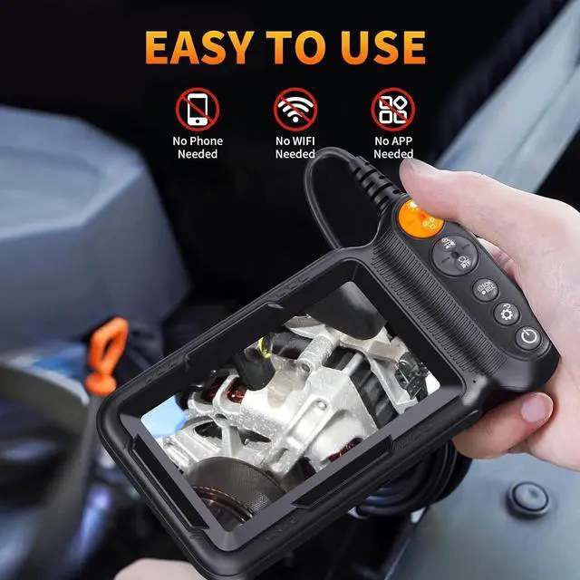 Alt view image 2 of 7 - Borecope with Light 5M, 5in Dual Lens Endoscope Camera with Light, Digital Inspection Camera, 7.9mm IP67 Waterproof Endoscope, 5M/16.4FT Semi-Rigid for Car Wall Plumbing-6PCS ACCS