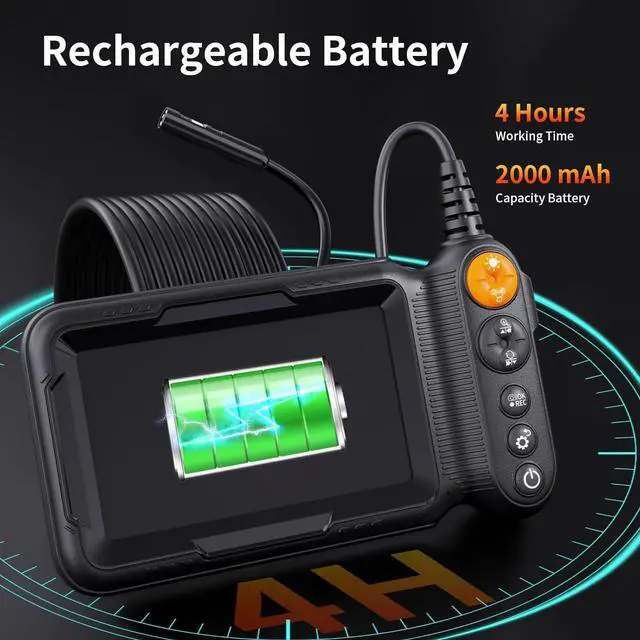 Alt view image 7 of 7 - Borecope with Light 5M, 5in Dual Lens Endoscope Camera with Light, Digital Inspection Camera, 7.9mm IP67 Waterproof Endoscope, 5M/16.4FT Semi-Rigid for Car Wall Plumbing-6PCS ACCS