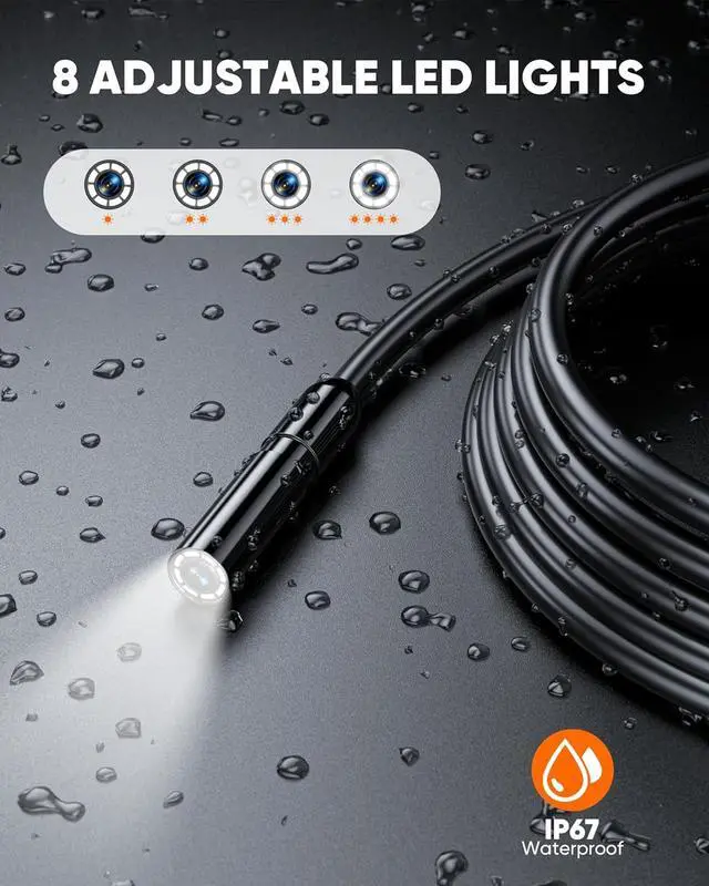 Alt view image 2 of 7 - Industrial Endoscope Borescope Inspection Camera with Light, Dual Lens Snake Drain Bore Scople Digital Cameras 1080P, 4.3 Inch LCD Screen, 16.5FT Semi-Rigid Cable