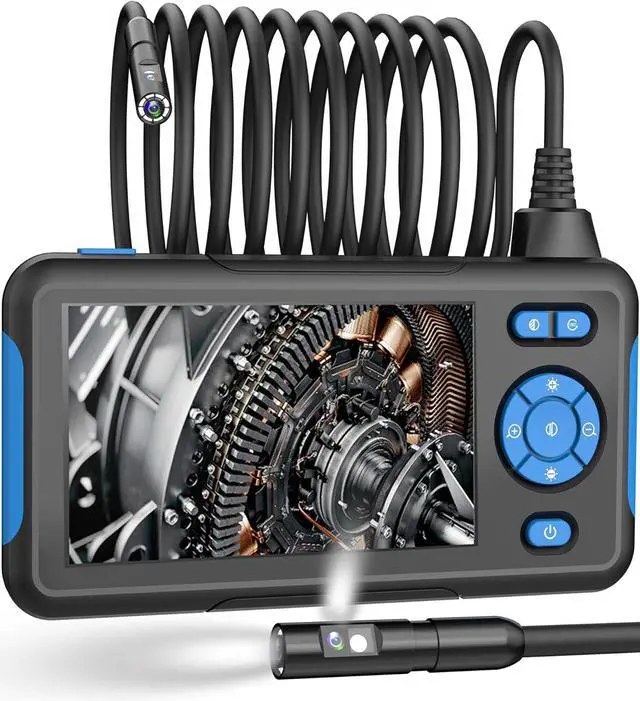 Alt view image 7 of 7 - Industrial Endoscope Borescope Inspection Camera with Light, Dual Lens Snake Drain Bore Scople Digital Cameras 1080P, 4.3 Inch LCD Screen, 16.5FT Semi-Rigid Cable