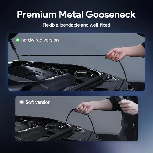 Alt view image 5 of 7 - Two-Way Articulating Borescope Camera with Light, DEPSTECH Industrial Endoscope with Articulated Probe, Flexible Mechanic Snake Inspection Camera for Wall Automotive Engine Inspect-5FT