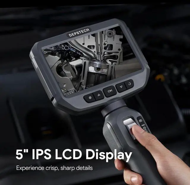 Alt view image 4 of 7 - Two-Way Articulating Borescope Camera with Light, DEPSTECH Industrial Endoscope with Articulated Probe, Flexible Mechanic Snake Inspection Camera for Wall Automotive Engine Inspect-5FT