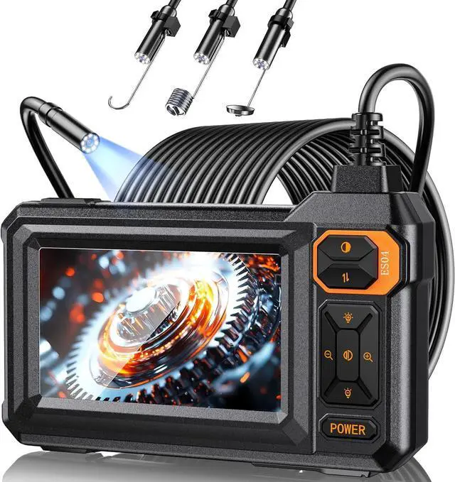Main image of Endoscope Borescope Camera with Light, 4.3" IPS 1920P HD Inspection Camera, 7.9mm IP67 Waterproof with 8 Adjustable LEDs, 16.4FT Semi-Rigid Snake Cable for Sewer, Automotive Engine, Pipe, HVAC