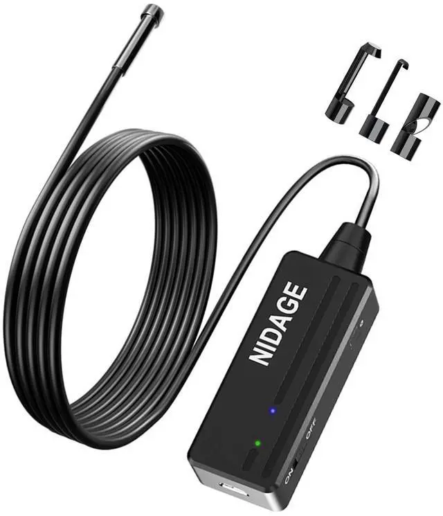 Main image of NIDAGE Wireless Endoscope Camera with Light HD Waterproof WiFi Borescope Flexible 5.5MM Automotive Snake Inspection Camera Compatible Android and iOS Smartphones, iPhone, iPad, 4.92FT