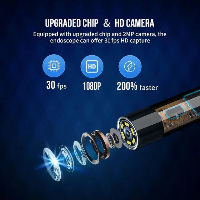 Alt view image 3 of 6 - NIDAGE Wireless Endoscope Camera with Light HD Waterproof WiFi Borescope Flexible 5.5MM Automotive Snake Inspection Camera Compatible Android and iOS Smartphones, iPhone, iPad, 4.92FT