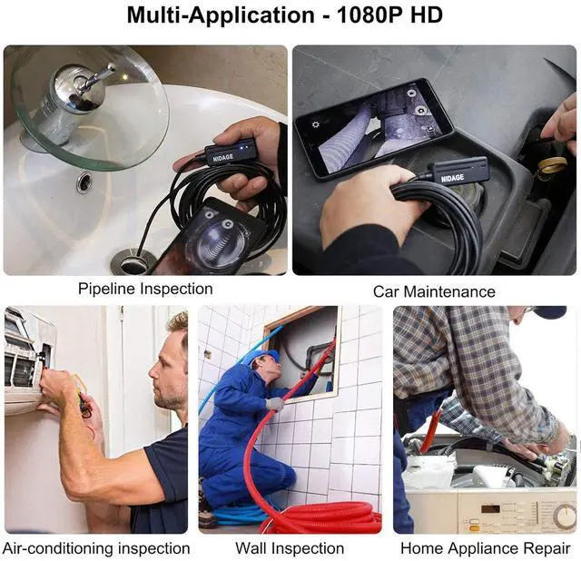 Alt view image 6 of 6 - NIDAGE Wireless Endoscope Camera with Light HD Waterproof WiFi Borescope Flexible 5.5MM Automotive Snake Inspection Camera Compatible Android and iOS Smartphones, iPhone, iPad, 4.92FT