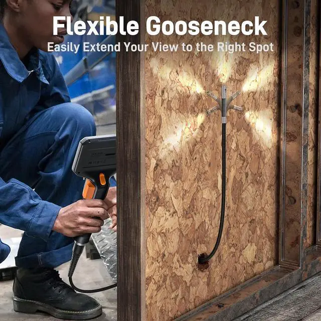 Alt view image 5 of 7 - Teslong Articulating Borescope with Dual Lens Endoscope Camera, Two-Way Articulated Industrial Inspection Camera with LED Light, Flexible Mechanic Fiber Optic Snake Scope Cam for Wall Automotive-5FT