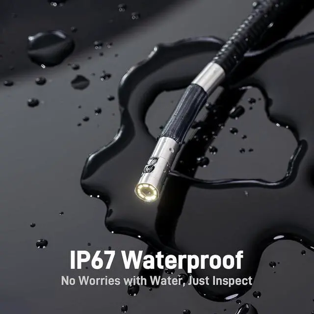 Alt view image 6 of 7 - Teslong Articulating Borescope with Dual Lens Endoscope Camera, Two-Way Articulated Industrial Inspection Camera with LED Light, Flexible Mechanic Fiber Optic Snake Scope Cam for Wall Automotive-5FT