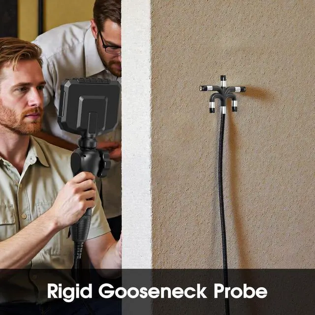 Alt view image 5 of 7 - Hijoy Articulating Borescope Camera with Light - Two-Way Endoscope with 8 Adjustable LED Lights | 5" LCD Screen | 1920P HD Inspection Cameras with 0.33in Articulated Snake Camera for Men | S30