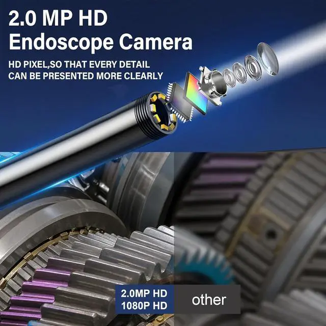 Alt view image 3 of 7 - 16Ft Sewer Endoscope, IP67 Waterproof Plumbing Drain Pipe Endoscope Camera with Light, 16Ft Semi-Rigid Cord Endoscope Camera with Light, 1080P HD Borescope, 4.3" IPS Screen, Cool Gadgets Tool