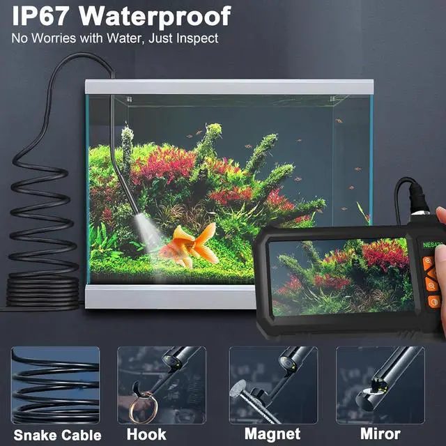 Alt view image 5 of 7 - 16Ft Sewer Endoscope, IP67 Waterproof Plumbing Drain Pipe Endoscope Camera with Light, 16Ft Semi-Rigid Cord Endoscope Camera with Light, 1080P HD Borescope, 4.3" IPS Screen, Cool Gadgets Tool