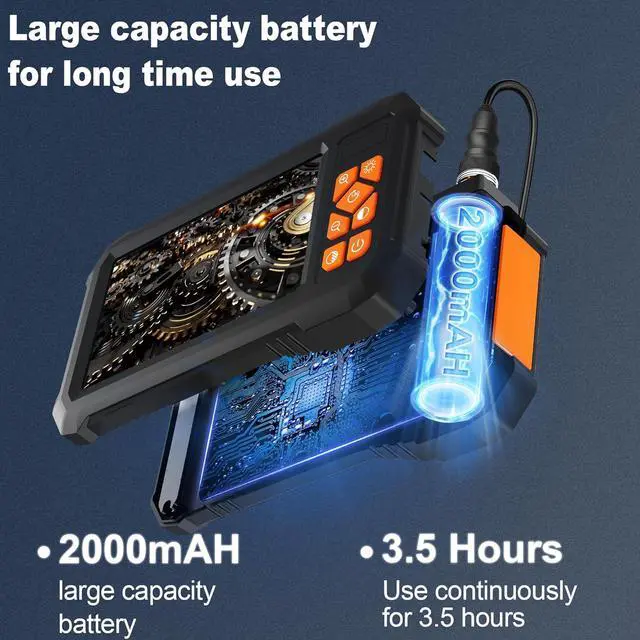 Alt view image 6 of 7 - 16Ft Sewer Endoscope, IP67 Waterproof Plumbing Drain Pipe Endoscope Camera with Light, 16Ft Semi-Rigid Cord Endoscope Camera with Light, 1080P HD Borescope, 4.3" IPS Screen, Cool Gadgets Tool