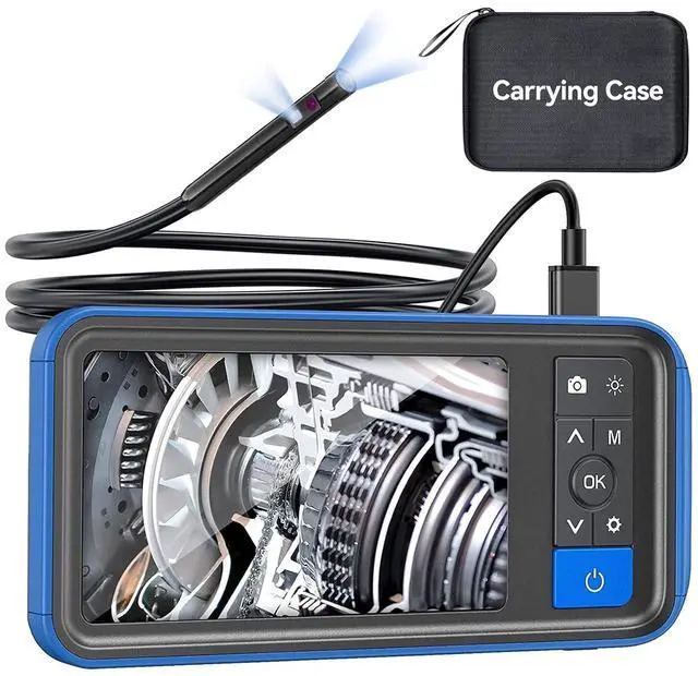 Main image of Dual Lens Endoscope Camera with Light, Teslong 4.5" HD Snake Borescope Inspection Camera, 0.2inch Automotive Scope Camera with Flexible Cable, Industrial Fiber Optic for Engine Mechanic(5FT)