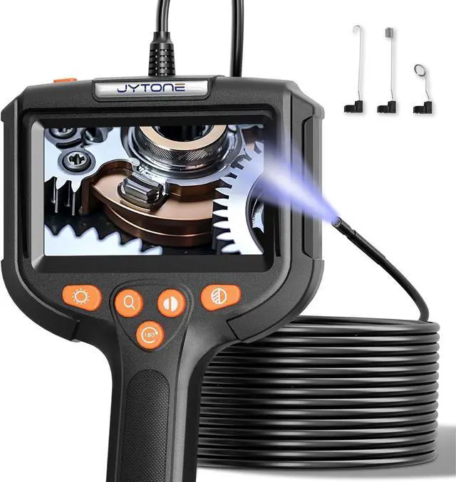 Main image of Endoscope Camera with Light, 5.5mm Waterproof Borescope with 4.3" HD Screen, 6.6ft Semi-Rigid Cable for Automotive, Plumbing, Pipe Inspection
