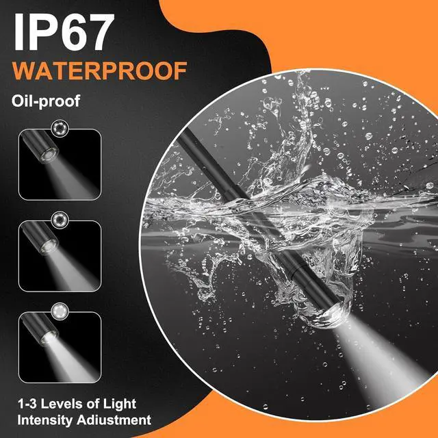 Alt view image 5 of 7 - Endoscope Camera with Light, 5.5mm Waterproof Borescope with 4.3" HD Screen, 6.6ft Semi-Rigid Cable for Automotive, Plumbing, Pipe Inspection