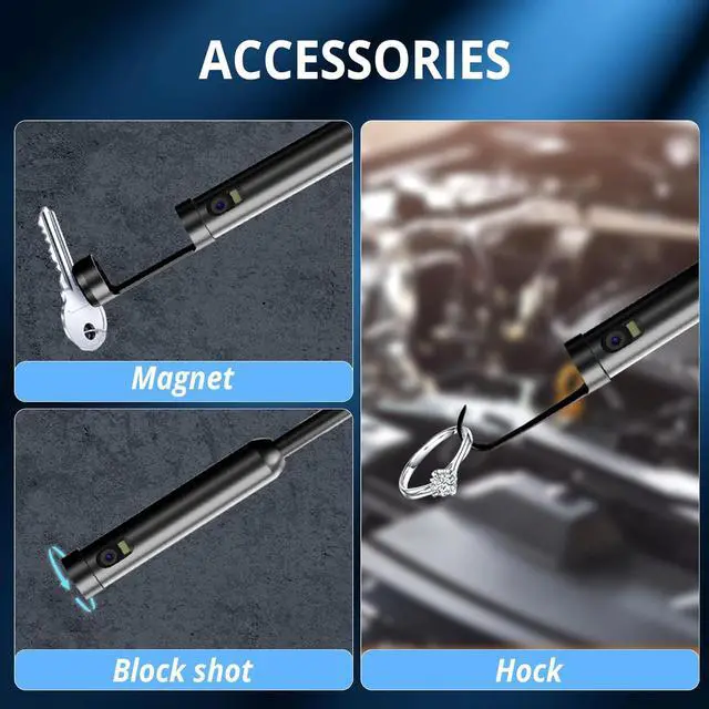 Alt view image 6 of 7 - Dual-Lens Endoscope Camera with Light, WOVTE 1920P Borescope with 8+1 Adjustable LED Lights, 16.5ft Snake Camera, IP67 Waterproof Inspection Camera for iOS/Android/PC