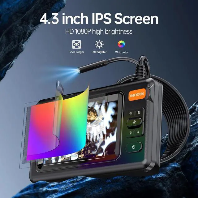 Alt view image 3 of 6 - Endoscope Camera with Light,Anhendeler Borescope, IP67 Waterproof Endoscope, 1080P HD Inspection Camera, Borescope Camera with Light, Snake Camera, 16.5ft Endoscope Camera, Gadgets for Men (16.5FT)