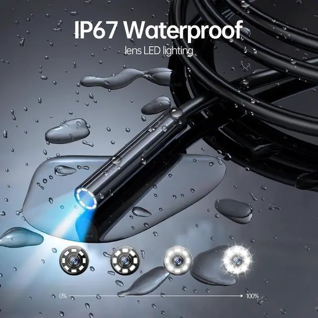 Alt view image 4 of 6 - Endoscope Camera with Light,Anhendeler Borescope, IP67 Waterproof Endoscope, 1080P HD Inspection Camera, Borescope Camera with Light, Snake Camera, 16.5ft Endoscope Camera, Gadgets for Men (16.5FT)