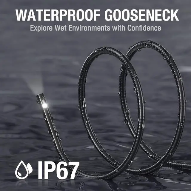 Alt view image 7 of 7 - Dual Lens Endoscope with 5" Monitor, Teslong NTS500 Industrial Waterproof Borescope Inspection Camera with 0.21in Front & Side-View Double Lens with 9.8FT Probe, 5-Inch IPS LCD Screen & Case