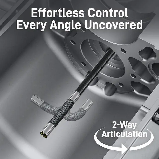 Alt view image 3 of 7 - Teslong Two-Way Articulating Borescope with Light, USB-C Endoscope Inspection Camera with 5FT Semi-Rigid Probe, Flexible Snake Scope for Home Repair, Automotive, Compatible with iPhone 15/16 & Android
