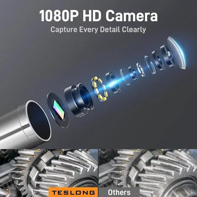 Alt view image 5 of 7 - Teslong Two-Way Articulating Borescope with Light, USB-C Endoscope Inspection Camera with 5FT Semi-Rigid Probe, Flexible Snake Scope for Home Repair, Automotive, Compatible with iPhone 15/16 & Android