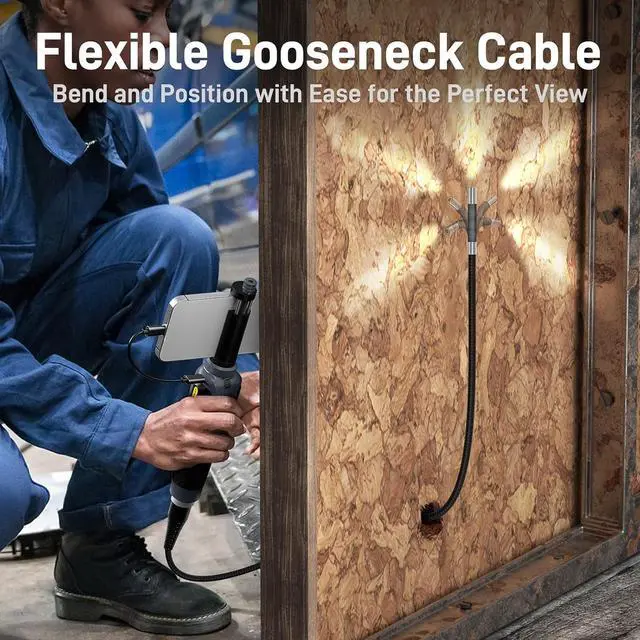 Alt view image 7 of 7 - Teslong Two-Way Articulating Borescope with Light, USB-C Endoscope Inspection Camera with 5FT Semi-Rigid Probe, Flexible Snake Scope for Home Repair, Automotive, Compatible with iPhone 15/16 & Android