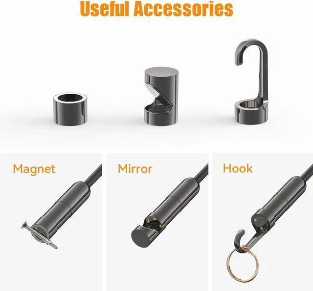 Alt view image 5 of 7 - 5MP Auto-Focus Endoscope, Teslong 3rd Generation USB Borescope with 5.0 Megapixel Inspection Camera, 16.5ft Waterproof Semi-Rigid Cable & Adjustable Led Lights Probe for Android Phone Windows MacBook