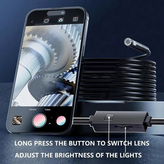 Alt view image 3 of 6 - JSE Dual Lens Endoscope Camera with Light, 1920P HD Inspection Borescope 16.5FT Semi-Rigid Cable IP67 Waterproof Snake Camera