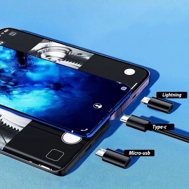 Alt view image 4 of 6 - JSE Dual Lens Endoscope Camera with Light, 1920P HD Inspection Borescope 16.5FT Semi-Rigid Cable IP67 Waterproof Snake Camera