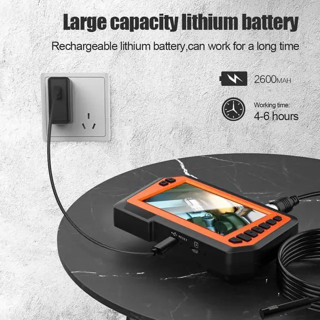 Alt view image 4 of 6 - Borescope Endoscope Camera with Light 4.3'' IPS Screen Dual Lens Industrial 1080P 8mm IP67 Waterproof 16.5FT Sewer Camera with 16G TF Card