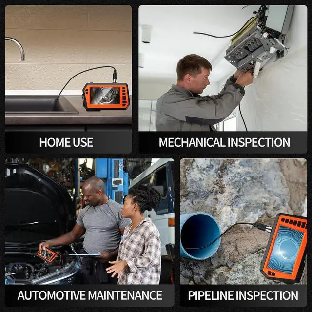 Alt view image 5 of 6 - Borescope Endoscope Camera with Light 4.3'' IPS Screen Dual Lens Industrial 1080P 8mm IP67 Waterproof 16.5FT Sewer Camera with 16G TF Card